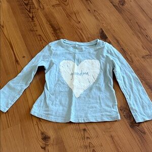 Old Navy Light Blue Long Sleeve with Heart Print